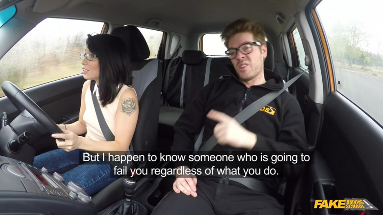 Fake Driving School: Fake Driving College - Fake Driving College Instructor Facefucks a Pretty...
