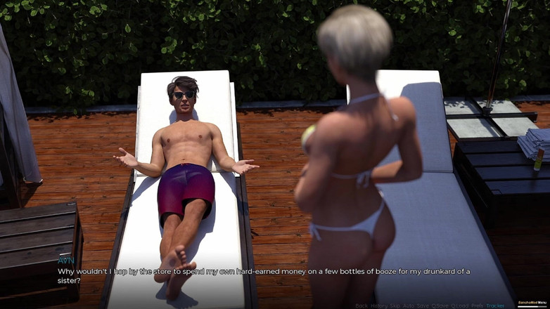 AVNTeller: Summer scent #1 - 穿着泳装与丰满的金发继妹夏娃见面