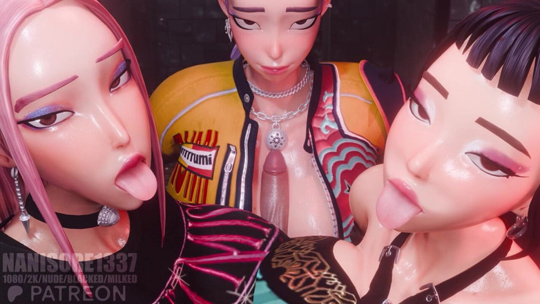 Nanisore1337: Rumi Mira Zoey Huntrix, triple espagnole, 3D