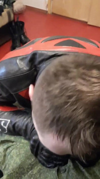 Leather Biker Sucks Dick by Men in Uniform Military
