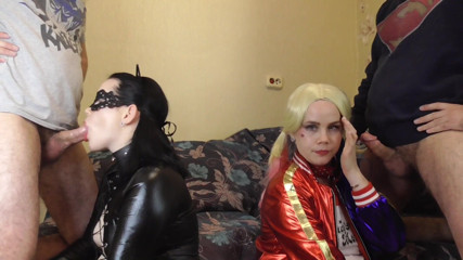 Anna Sky: Oral orgy: Catwoman vs. Harley Quinn