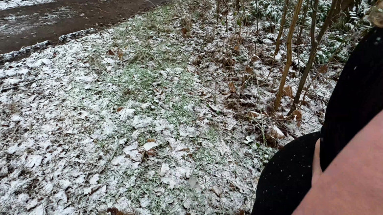 Bouncy Tits Action: Naked Tit Slapping in the Snow