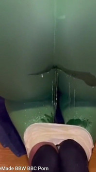Bent Over Pissing My Self in Nylon Leggings