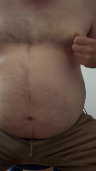 Big Bear Admires His Hairy Tummy