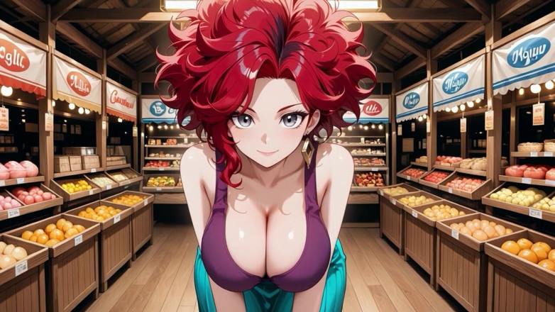 Tay Swift X: Pasar raya berambut merah berambut merah dengan pakaian dalam yang...