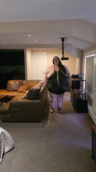 Sexy SSBBW Ass and Belly Walking in Leather Suit Part 2