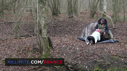 Made In France: Sexy break with a hot blonde girl during hunting