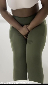 Desperate for Pee Pissing My Pants in Nylon Leggings