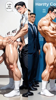 男のアスファック、射精