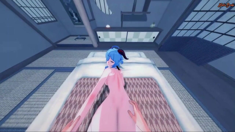 Hentai Smash: Ganyu é fodida antes de receber um facial do seu POV....