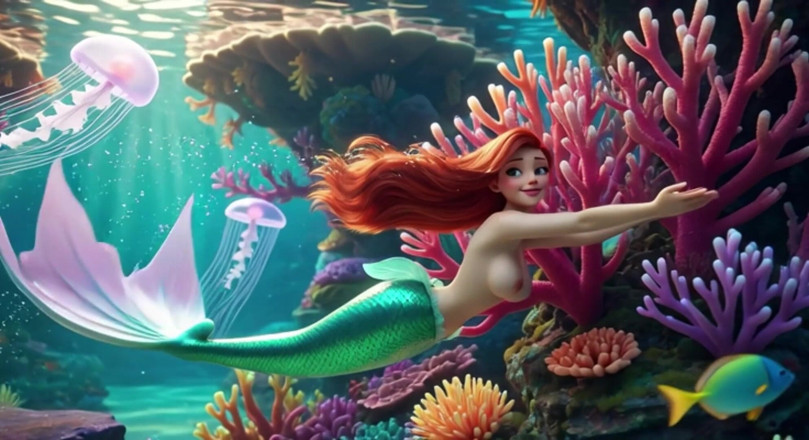 My night collection: Sensual Mature Ariel Explores Her Magical Underwater Grotto with Long...