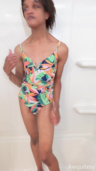 Swimwear Trans Girl Gets Wet and Wild
