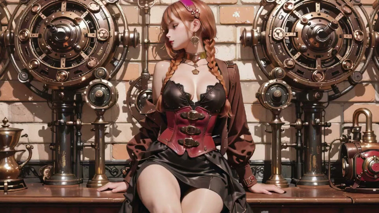 Seraphina Vale: Steampunk Duchess! สาวเครื่องจักรกลผมแดงหยอกล้อในโถงเกียร์