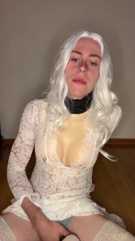 Teen Femboy Sissy White Dress Anal Masturbation