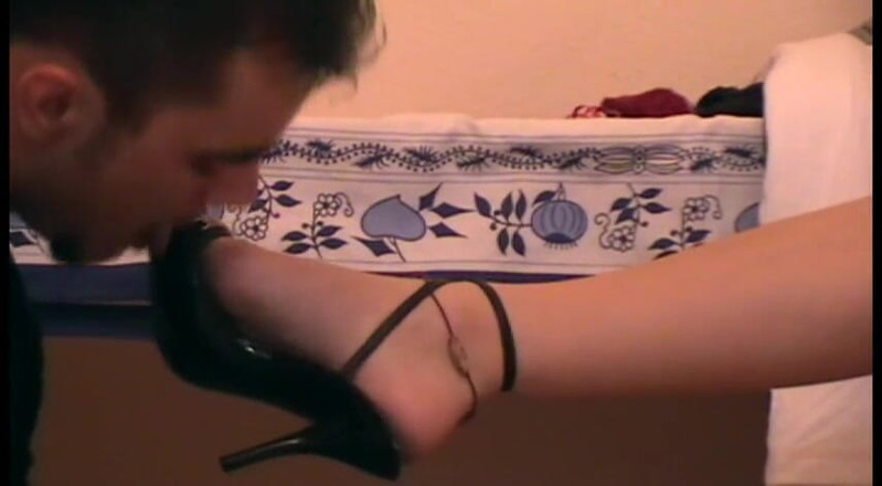 Foot Girls: Brunette has her own personal slave