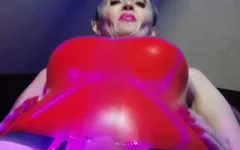 Red Rubber Dominatrix Eva Latex Femdom BDSM Solo Strapon Toys Big Ass Mature Fetish Hot Sexy