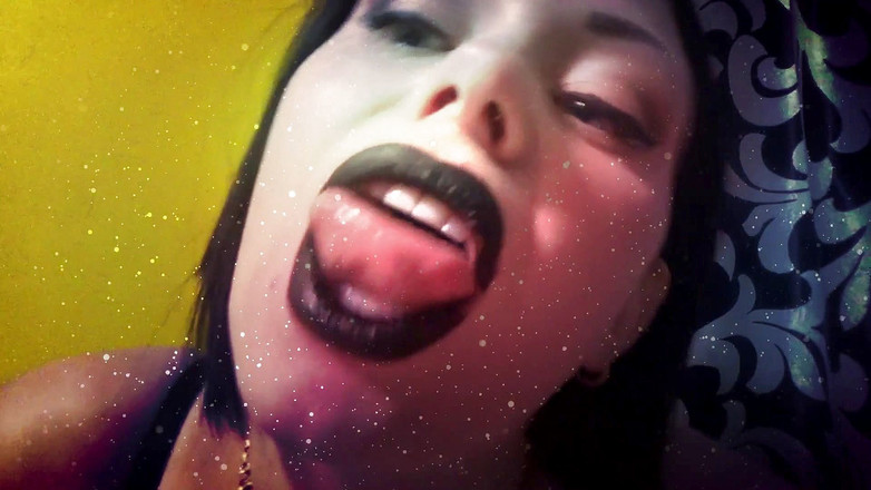 Goddess Misha Goldy: Witch with black lips french kissing with you &amp; riding you