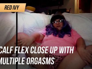 Red Ivy: Flex łydki z bliska z wieloma orgazmami