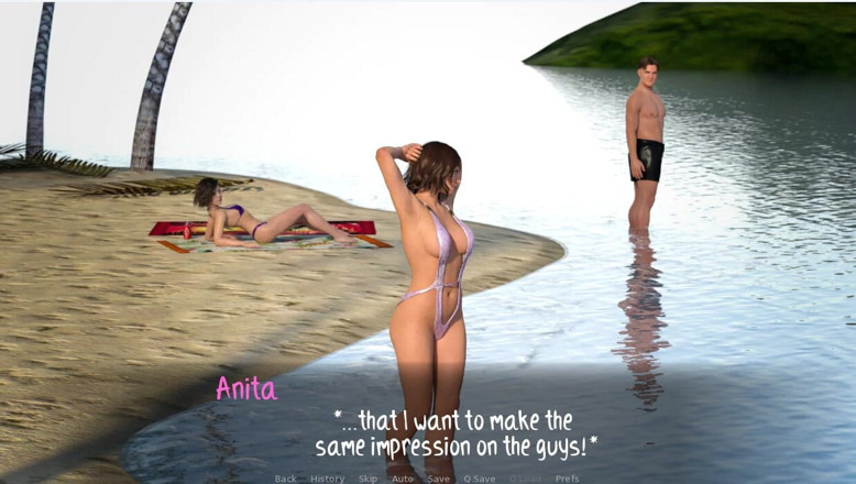 XXX Games Bunk: Weekend lollygagging - gameplay - rollenspel - Anita plaagt mannen op het strand