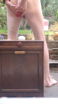Outdoor anal play with cumshot