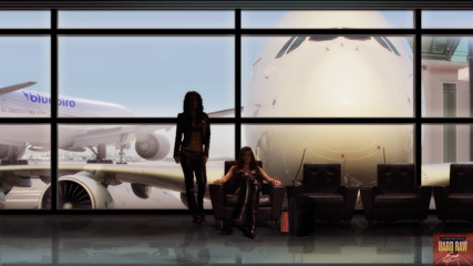 Hard raw sex: Sexy stewardesses fuck in empty airplane