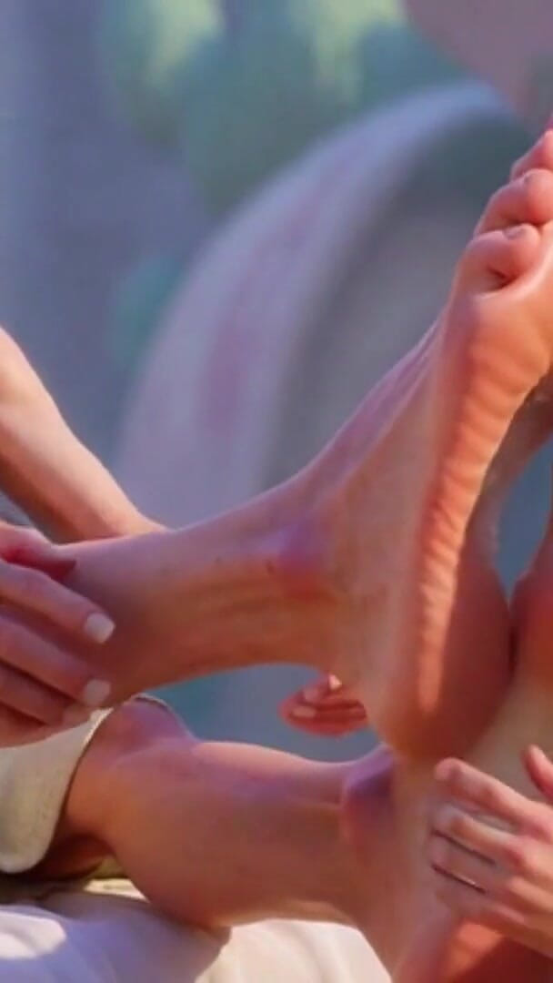 Anime Hentai: Giantess Old Granny Foot Slave Worship - Tiny Man Licking Her...