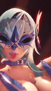 Genshin Impact Eula - Dancing at a Party in Mondstadt Night Club Striptease - Micro Bikini