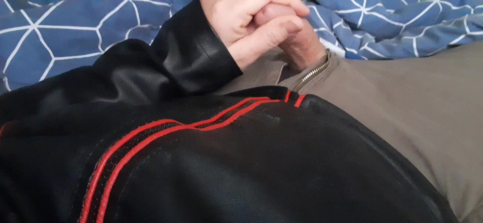 Rusty Sunnybrook: Edging in Red and Black Leather Jacket