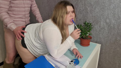 Peach Desert: Fucked the sexy bbw secretary doggy style and cum on...