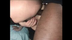 Vintage Wife with Hairy Pussy Ass Fucked and Cummed in Mouth by Monster Black Cock in Front of Husband