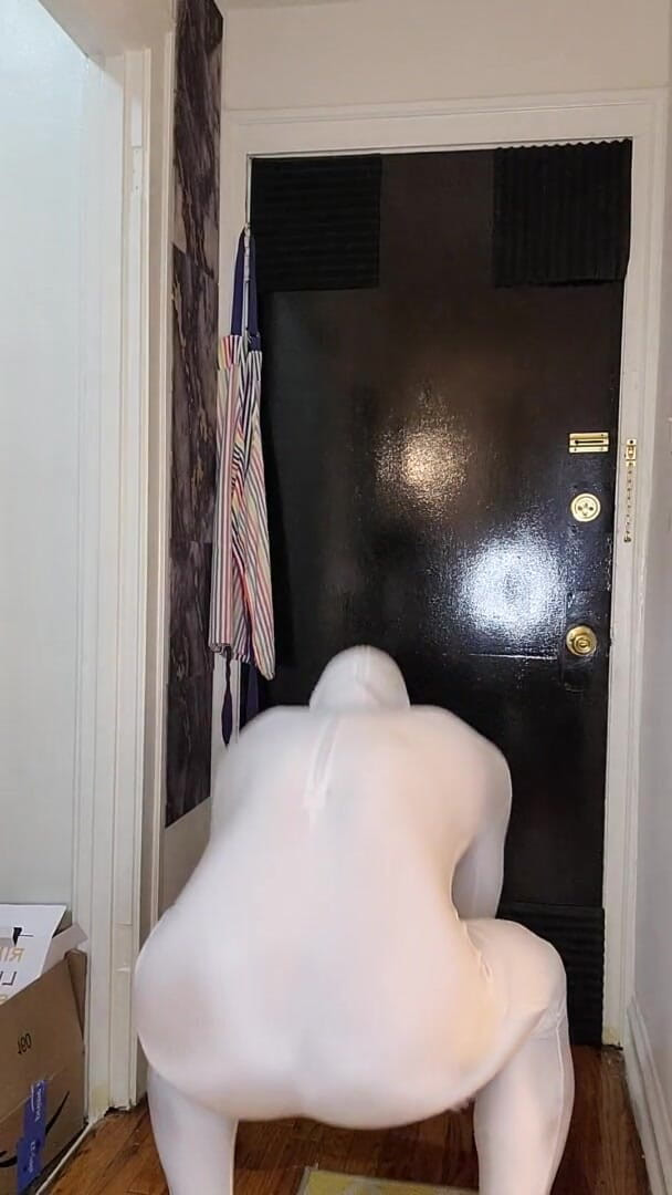 Kennie Jai: Kenniejai nosí Whte Spandex a Cums