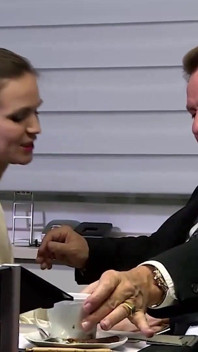 Horny Secretary Rides Hard Cock of Her Old Boss