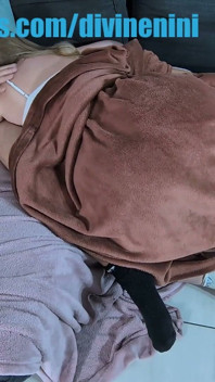 On the Couch He Uncovers My Huge Natural Ass in a Thong and I Suck His Cock.