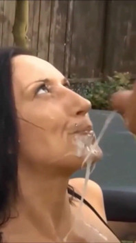 Cum Eating French Babe Got Pounded in Outdoor Gang Bang