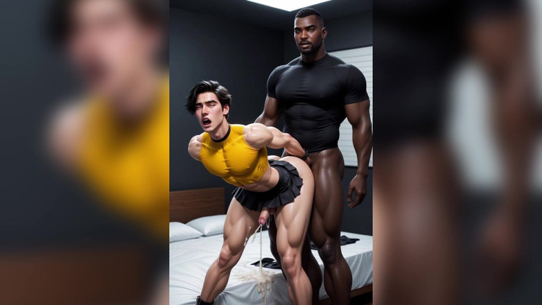 AI gay porn: Ai BBC knulla femboy röv sperma