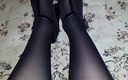 Dani Leg: Femboy Dani with Stunning Feminine Curvy Legs in Black Pantyhose