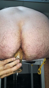 Lush Vibration and Big Transparent Dildo Fucking My Ass Close-up to the Wide Open Bottom