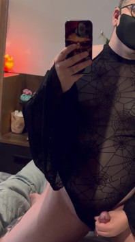 Black Bodysuit Cum