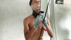 Selfgags femdom bondage: Hravá catwomanka si hraje s osamělým latinoameričanem!