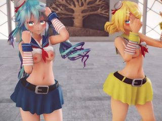 Mmd anime girls: Mmd R-18 anime cô gái khiêu vũ sexy clip 265