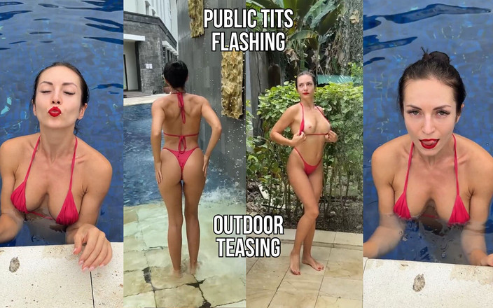 Princess Monica: 야외 비키니 애타게, 거유 깜박임