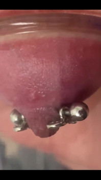 Pumping and Sucking Hard My Pierced Nipples