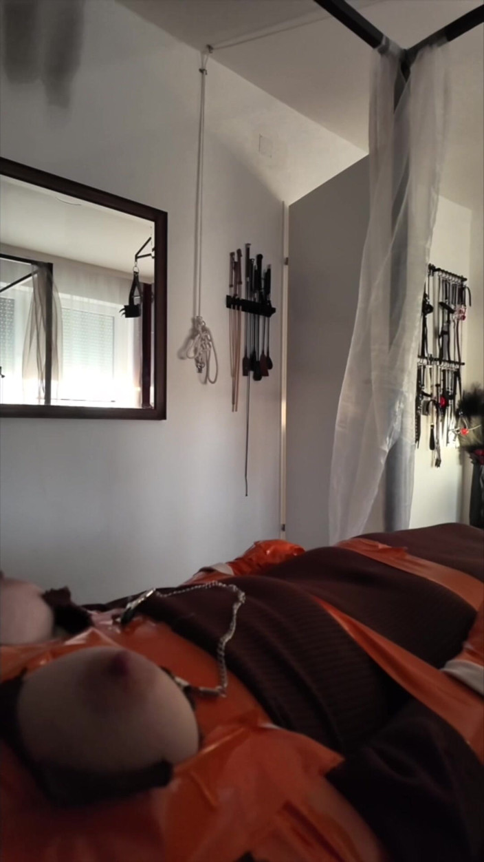 Elena917: Part 2 - Tape Bondage, Crop Spanking, Nipple BDSM, Orgasms