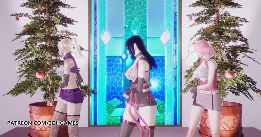 3D-Hentai Games: Twice - Feel special striptease Ino Sakura Hinata 3D erotic dance Naruto...