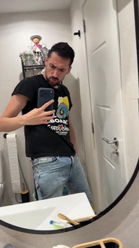 Hot Stepdaddy Jerking off Like Crazy in Public Bathroom
