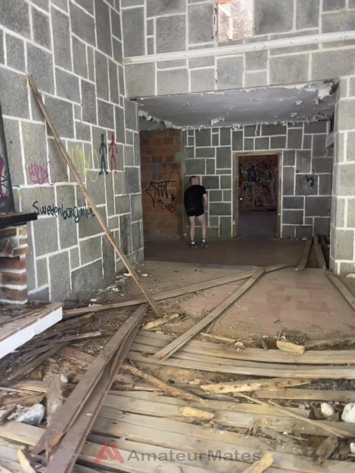 AmateurMates: Amateur Boy Caught Bare Ass in Abandoned Building