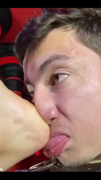 Dungeon Sexy Foot Gagging in Collared Foot Slave