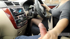 XSanyAny: Auto-dama zabrała towarzysza. wytrysk w samochodzie.