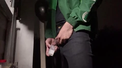 Cops want some water from delivery guy.