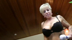 Mature Climax - 100% Mature Videos: Busty mature squirting while seducing her pussy with hitachi